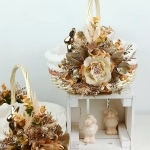 Koszyk wielkanocny duży, złoto - morelowy z wyściółką nr 27