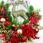 Wianek czerwono - złoty z reniferem nr 7 Wianek czerwono - złoty z reniferem nr 7