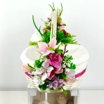 Koszyk wielkanocny duży, różowo - fuksjowy z wyściółką nr 32