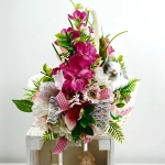 Koszyk wielkanocny duży, różowo - fuksjowy z wyściółką nr 38