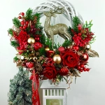 Wianek czerwono - złoty z reniferem nr 7 Wianek czerwono - złoty z reniferem nr 7