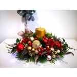 Stroik świąteczny złoto - czerwony z nutą brązu nr 2