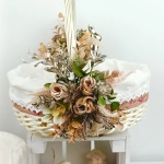 Koszyk wielkanocny duży, złoto - morelowy z wyściółką nr 27