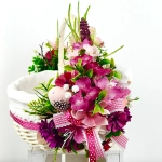 Koszyk wielkanocny duży, różowo - fuksjowy z wyściółką nr 32