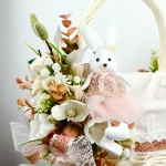 Koszyk wielkanocny duży, różowo - morelowy z wyściółką nr 28 Koszyk wielkanocny duży, różowo - morelowy z wyściółką nr 28