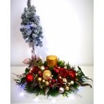 Stroik świąteczny złoto - czerwony z nutą brązu nr 2