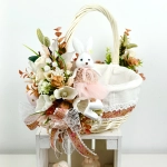 Koszyk wielkanocny duży, różowo - morelowy z wyściółką nr 28 Koszyk wielkanocny duży, różowo - morelowy z wyściółką nr 28