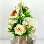 Koszyk wielkanocny mały, biało - żółty z wyściółką nr 35