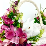 Koszyk wielkanocny duży, różowo - fuksjowy z wyściółką nr 32