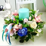 Stroik kwiatowy ze świeczką nr 15