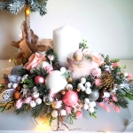 Stroik biało -różowy z nutą srebra i zieleni nr 8 Stroik biało -różowy z nutą srebra i zieleni nr 8