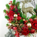Wianek czerwono - złoty z reniferem nr 7 Wianek czerwono - złoty z reniferem nr 7