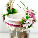 Koszyk wielkanocny duży, różowo - fuksjowy z wyściółką nr 32