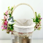 Koszyk wielkanocny duży, różowy z nutą fioletu z wyściółką nr 33