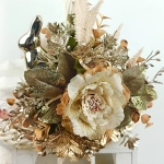 Koszyk wielkanocny duży, złoto - morelowy z wyściółką nr 27