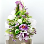 Koszyk wielkanocny mały, fioletowo - biały z wyściółką nr 30 Koszyk wielkanocny mały, fioletowo - biały z wyściółką nr 30