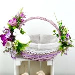 Koszyk wielkanocny mały, fioletowo - biały z wyściółką nr 30 Koszyk wielkanocny mały, fioletowo - biały z wyściółką nr 30