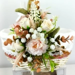 Koszyk wielkanocny duży, różowo - morelowy z wyściółką nr 28 Koszyk wielkanocny duży, różowo - morelowy z wyściółką nr 28