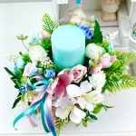 Stroik kwiatowy ze świeczką nr 14