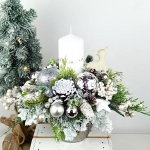 Stroik biało - srebrny z sarenką nr 58 Stroik biało - srebrny z sarenką nr 58