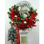 Wianek czerwono - złoty z reniferem nr 7 Wianek czerwono - złoty z reniferem nr 7