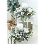 Stroik biało - srebrny z misiem żołnierzykiem nr 55