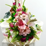 Koszyk wielkanocny duży, różowo - fuksjowy z wyściółką nr 38