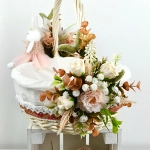 Koszyk wielkanocny duży, różowo - morelowy z wyściółką nr 28 Koszyk wielkanocny duży, różowo - morelowy z wyściółką nr 28