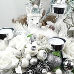 Stroik z jelonkiem biało - srebrny nr 53