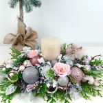 Stroik biało - różowo - srebrny ze skrzatem nr 62 Stroik biało - różowo - srebrny ze skrzatem nr 62