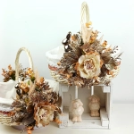 Koszyk wielkanocny duży, złoto - morelowy z wyściółką nr 27