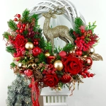 Wianek czerwono - złoty z reniferem nr 7 Wianek czerwono - złoty z reniferem nr 7