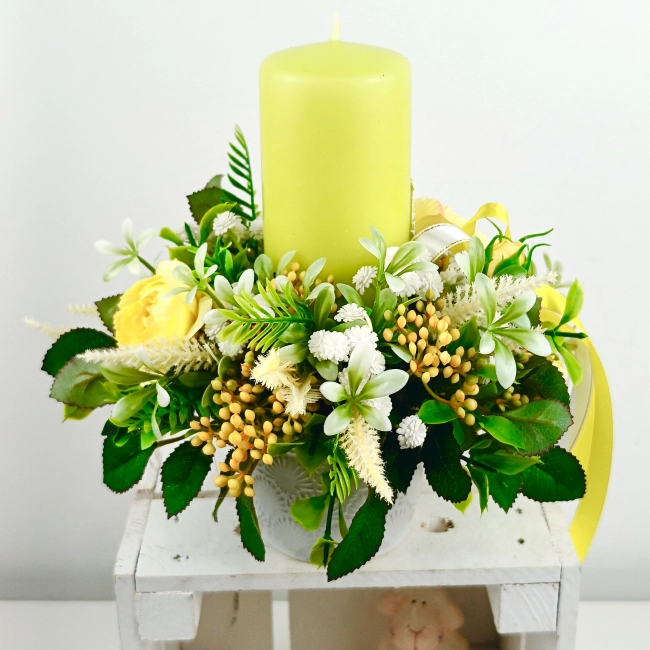 Stroik wielkanocny ze świeczką nr 12