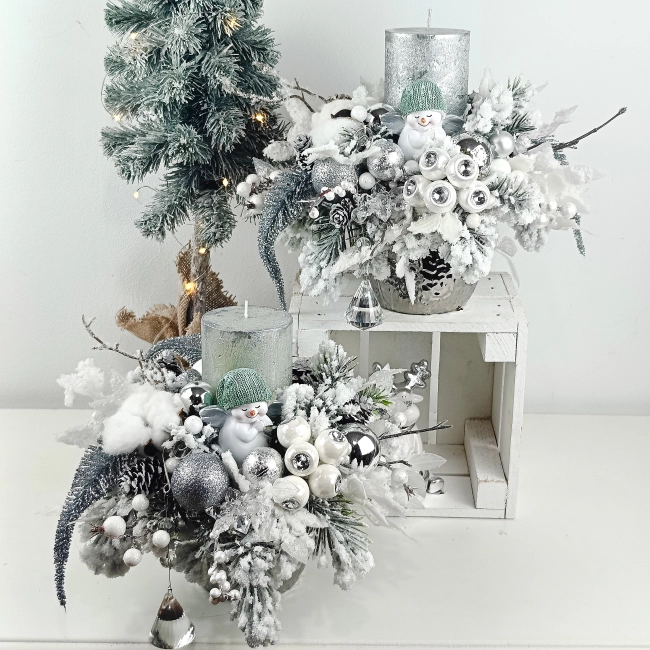 Stroik ośnieżony, biało - srebrny nr 47