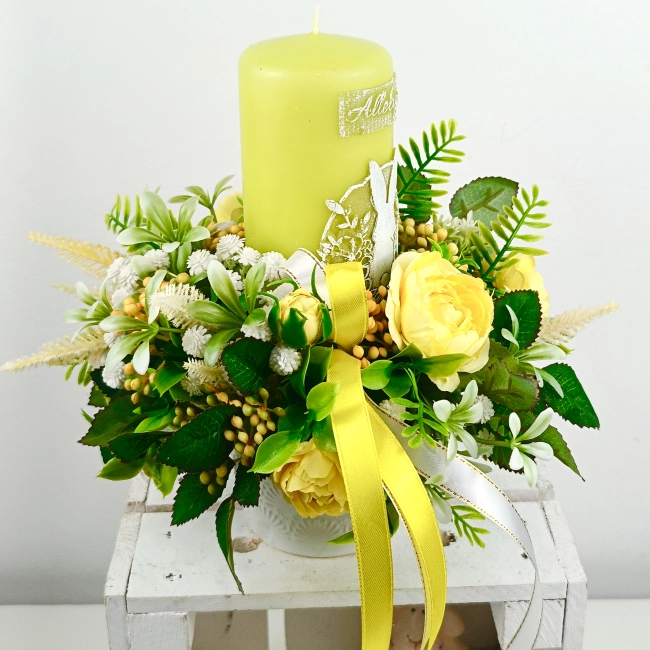 Stroik wielkanocny ze świeczką nr 12