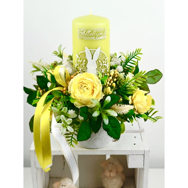 Stroik wielkanocny ze świeczką nr 12