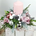 Stroik okrągły różowo - srebrny nr 43