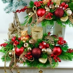 Stroik złoto - czerwony z misiem nr 52