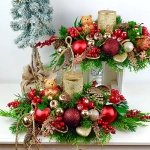 Stroik złoto - czerwony z misiem nr 52