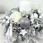 Stroik okrągły, biało - srebrny nr 41