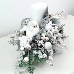 Stroik biało - srebrny z sową nr 39 Stroik biało - srebrny z sową nr 39