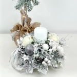 Stroik okrągły, biało - srebrny nr 41