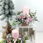 Stroik okrągły różowo - srebrny nr 43