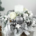 Stroik okrągły, biało - srebrny nr 41