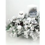 Stroik biało - srebrny z sową nr 39 Stroik biało - srebrny z sową nr 39