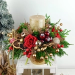 Stroik okrągły złoto - czerwony nr 46