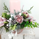 Stroik okrągły różowo - srebrny nr 43