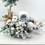 Stroik biało - srebrny z sową nr 39 Stroik biało - srebrny z sową nr 39